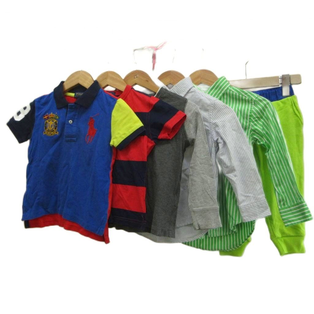 ポロ ラルフローレン POLO RALPH LAUREN 子ども服6点セット カットソー 3 グレー 赤 レッド 青 ブルー 緑 グリーン ストライプ柄 半袖 長袖 /RN ■GY50