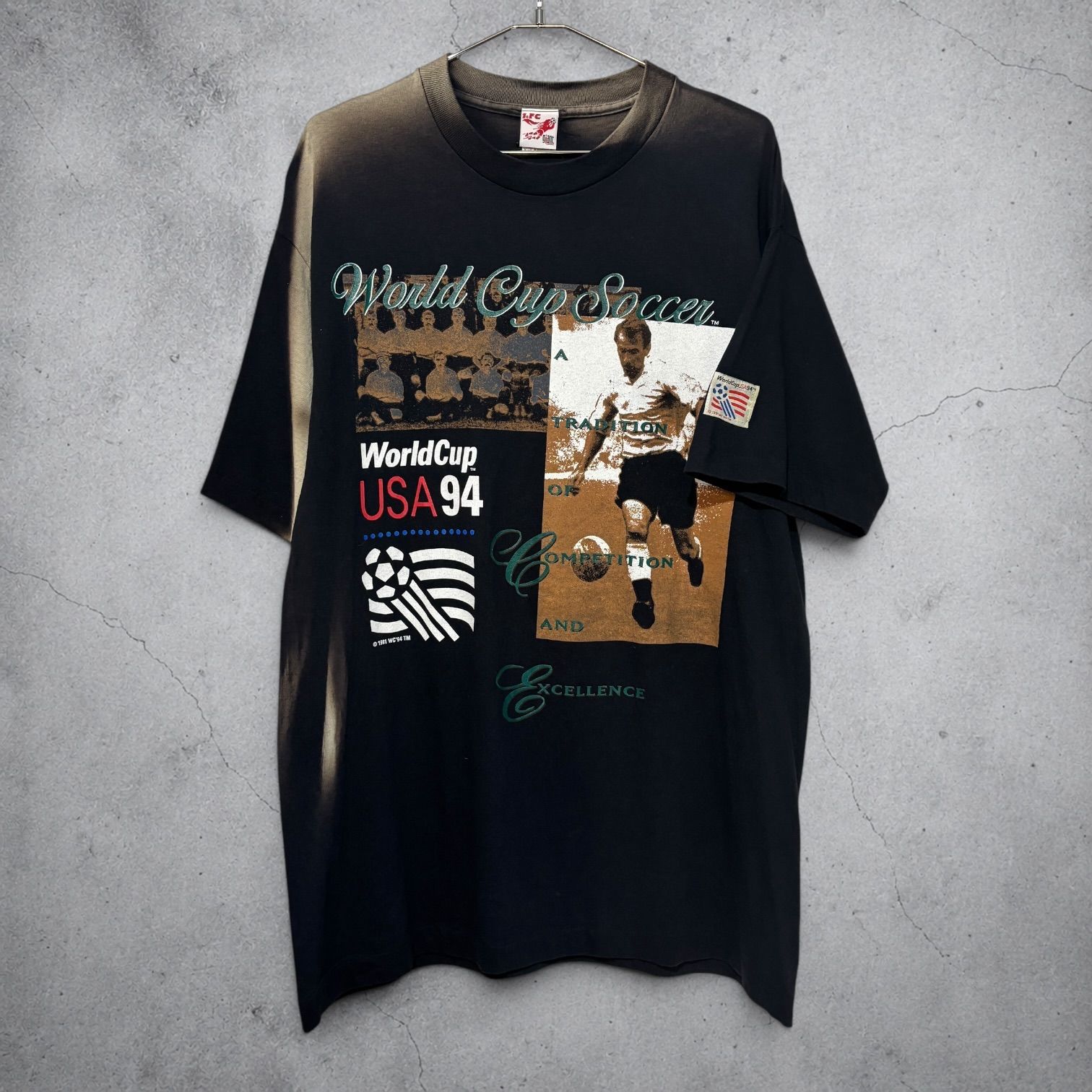 USA製 1994 FIFA World Cup USA'94 S/S Tee XL BLK ワールドカップ アメリカ大会 半袖 サッカー GIANT 古着