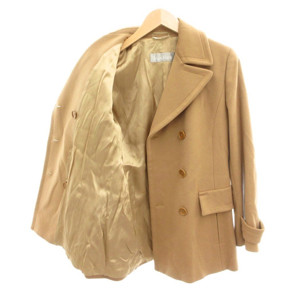 マックスマーラ MAX MARA ピーコート 38 茶 ブラウン ウール ダブル