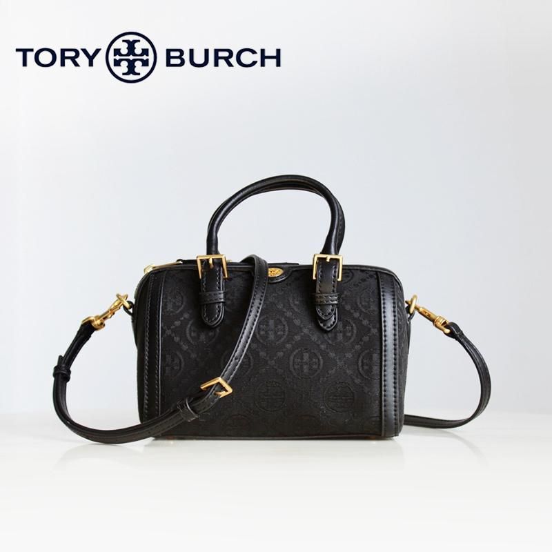 Tory Burch トリーバーチ T Monogram Tモノグラム エンボス プチバレルバッグ ショルダーバッグ 斜め掛け ブラック クリスマス プレゼント