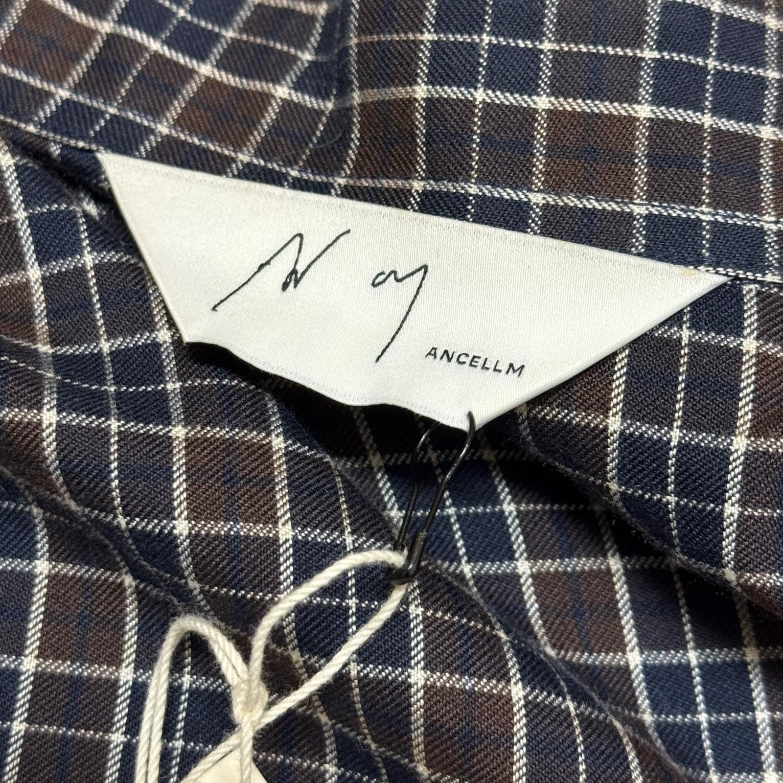参考上代40700円 ANCELLM 26SS NEL CHECK OVER WORK SHIRT ネル 