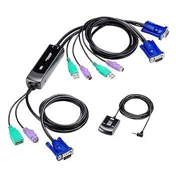 【中古】(非常に良い)サンワサプライ 手元スイッチ付きパソコン自動切替器(2:1) SW-KVM2WVXN