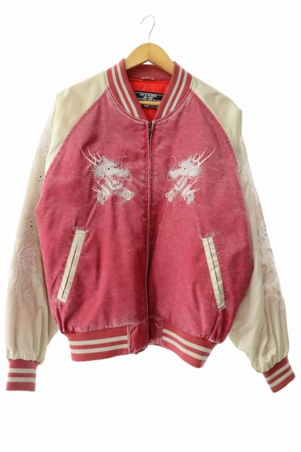 ジャングルストーム JUNGLE STORM 中綿 ドラゴン スカジャン F 赤 レッド ブランド古着ベクトル 中古 ●260627