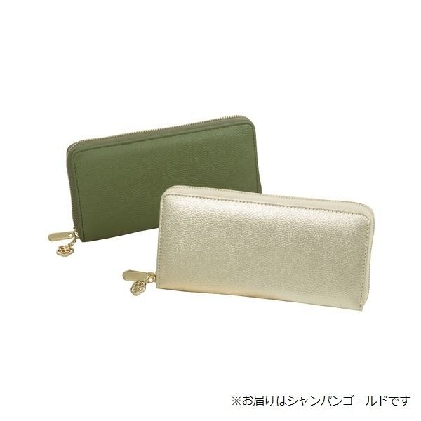 牛革コインスルー財布(シャンパンゴールド) 革小物 小物収納 ギフト