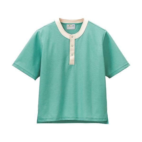 トンボ 半袖シャツ クレープ防縮ニットエメラルドグリーン Sサイズ CR811-46-S 1着 Tシャツ カジュアル 通勤 普段使い