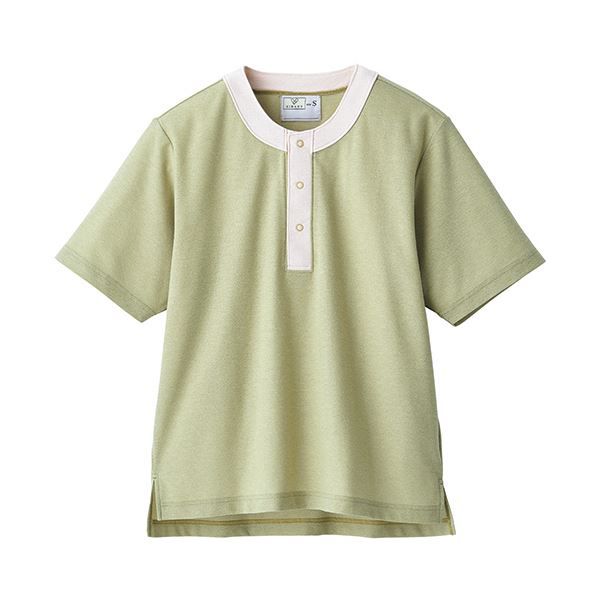 トンボ 半袖シャツ クレープ防縮ニットマスタード Lサイズ CR811-35-L 1着 Tシャツ カジュアル 通勤 普段使い