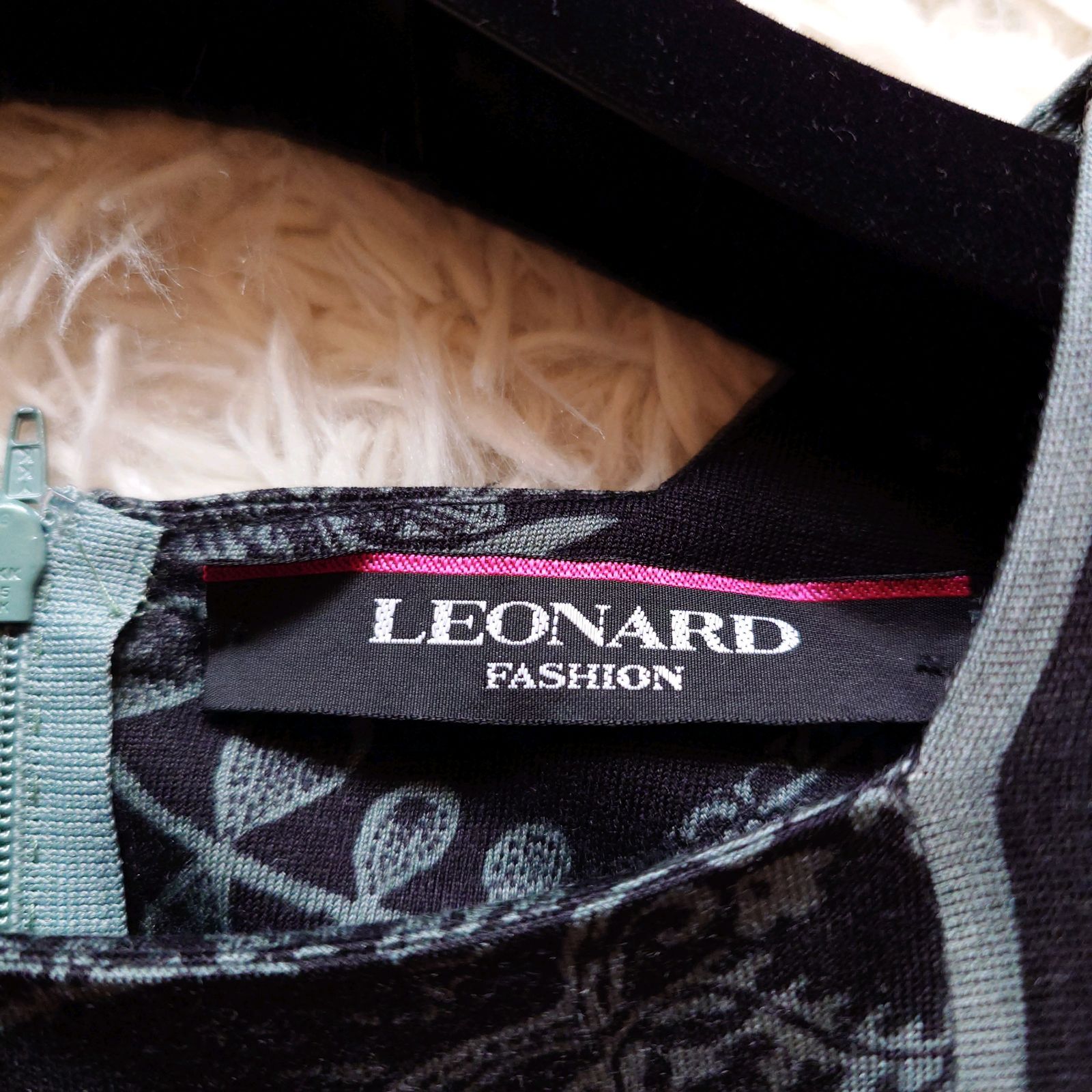 極美品】LEONARD レオナール ウール シルク ロングワンピース フレア