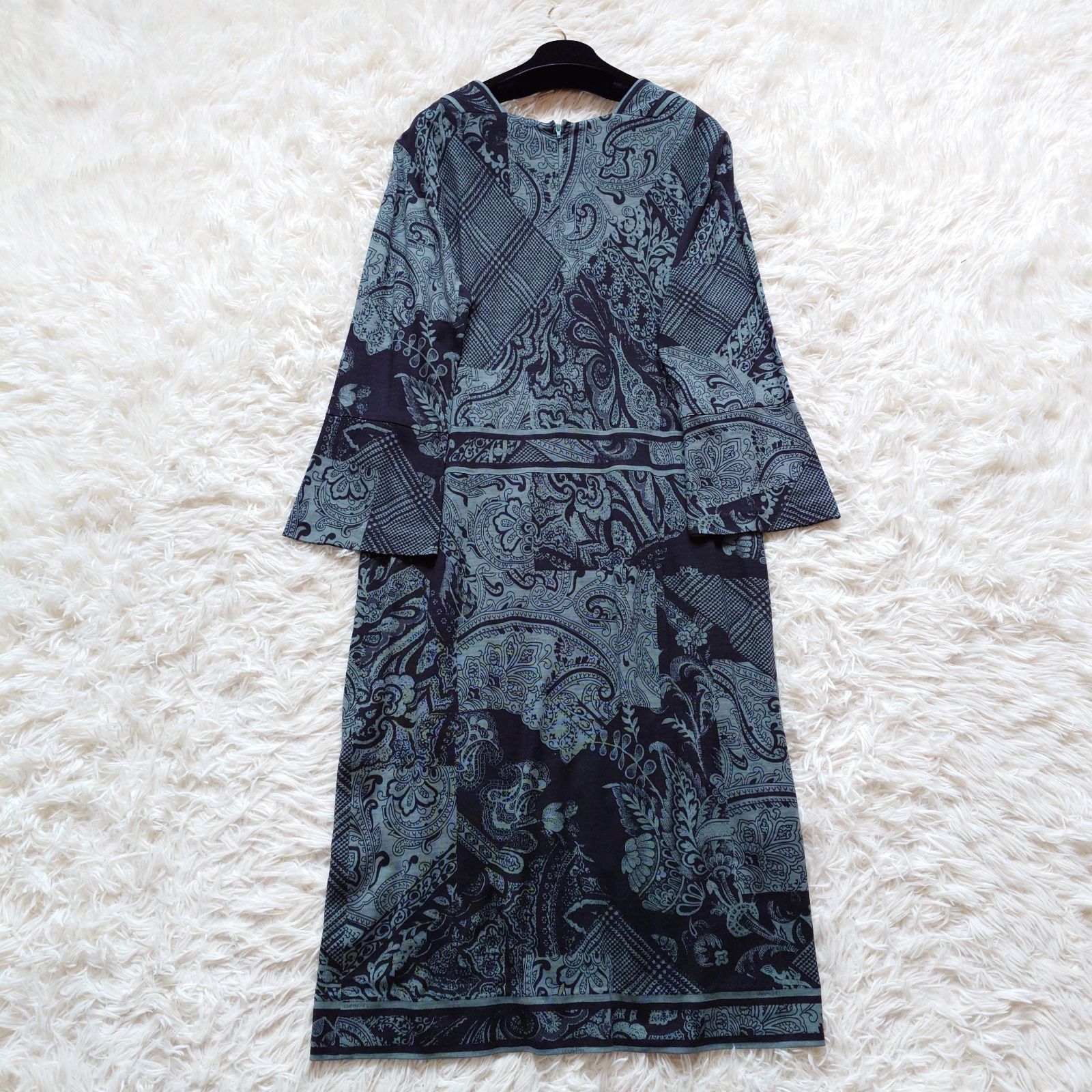 極美品】LEONARD レオナール ウール シルク ロングワンピース フレア