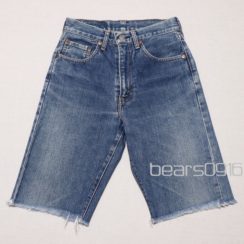 【92年日本製】リーバイス 502XX デニムショートパンツ メンズ W28 1992年 日本製 復刻 140周年限定 赤耳 ビッグE TALONジップ カットオフ ハーフパンツ USED品