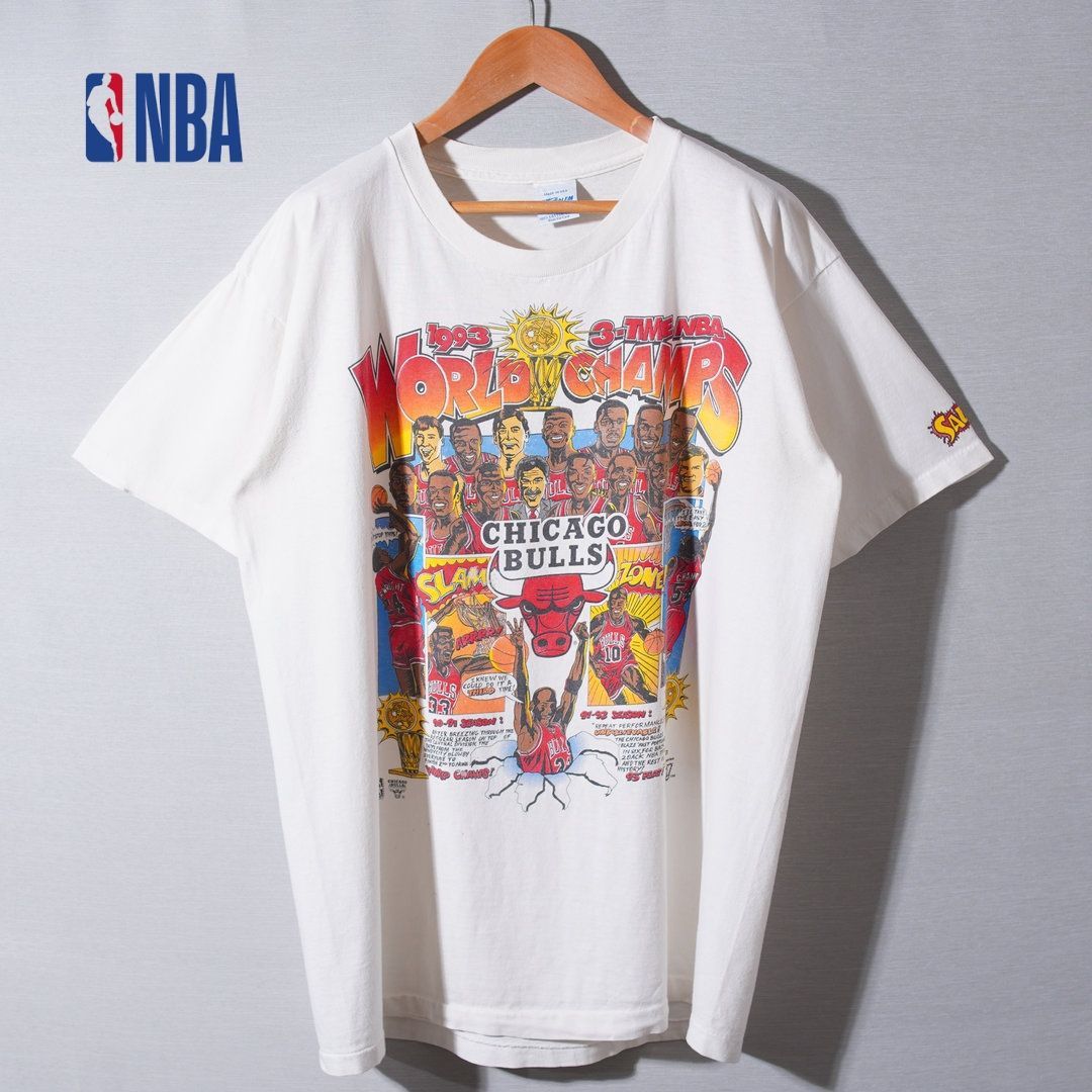 90s USA製 1993年製 NBA シカゴ ブルズ Tシャツ L ホワイト