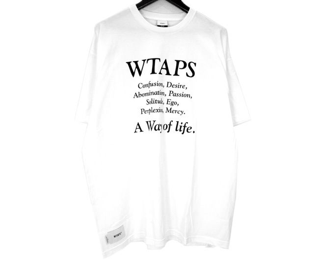 ダブルタップス WTAPS 25SS 【 Containing 01 SS Cotton White 251ATDT STM08S 】 フロント ロゴ プリント コンテイニング コットン 半袖 Tシャツ h8444