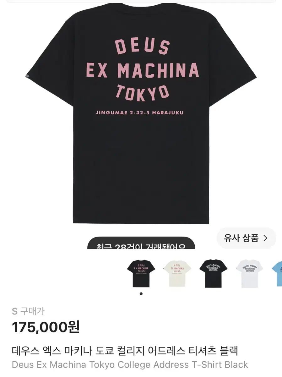 DEUS EX MACHINA デウスエクスマキナ 東京 カレッジ アドレス Tシャツ ブラック s