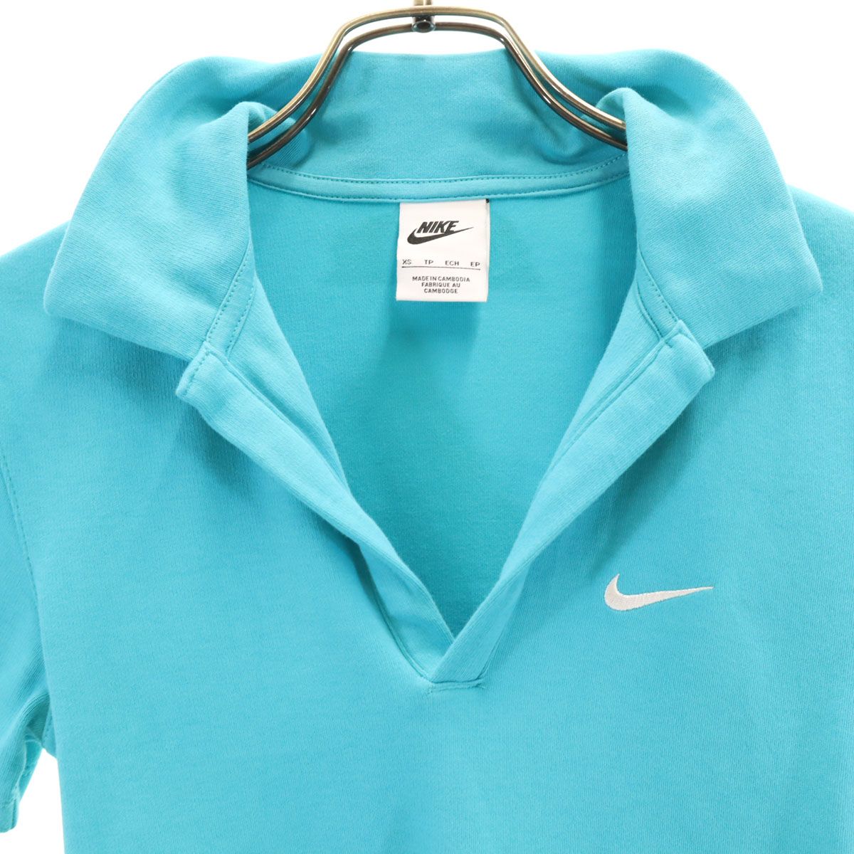 NIKE ナイキ 半袖 ショート丈 スキッパーカラー ポロシャツ XS