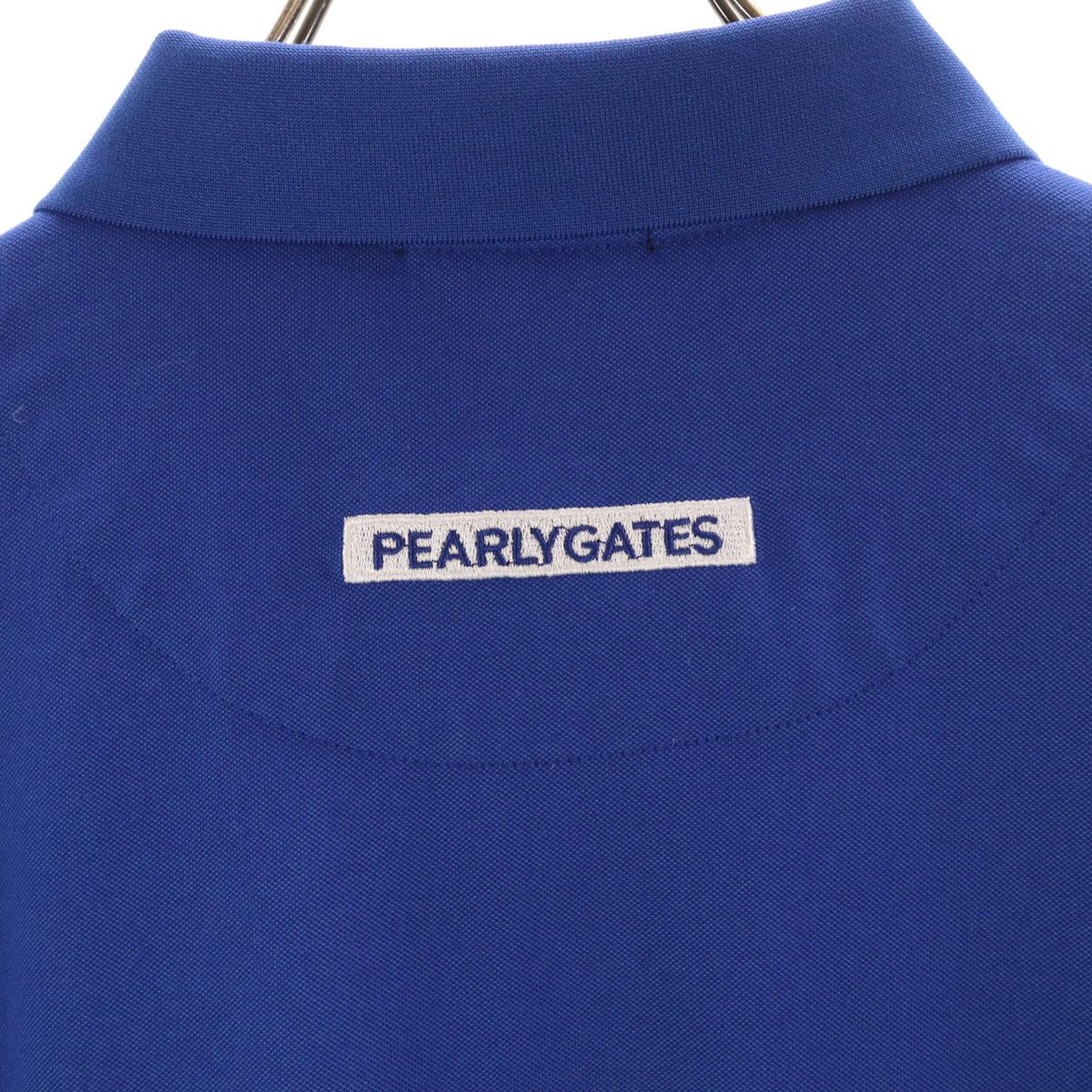 PEARLY GATES パーリーゲイツ 日本製 ゴルフ 長袖 ポロシャツ 6 ブルー