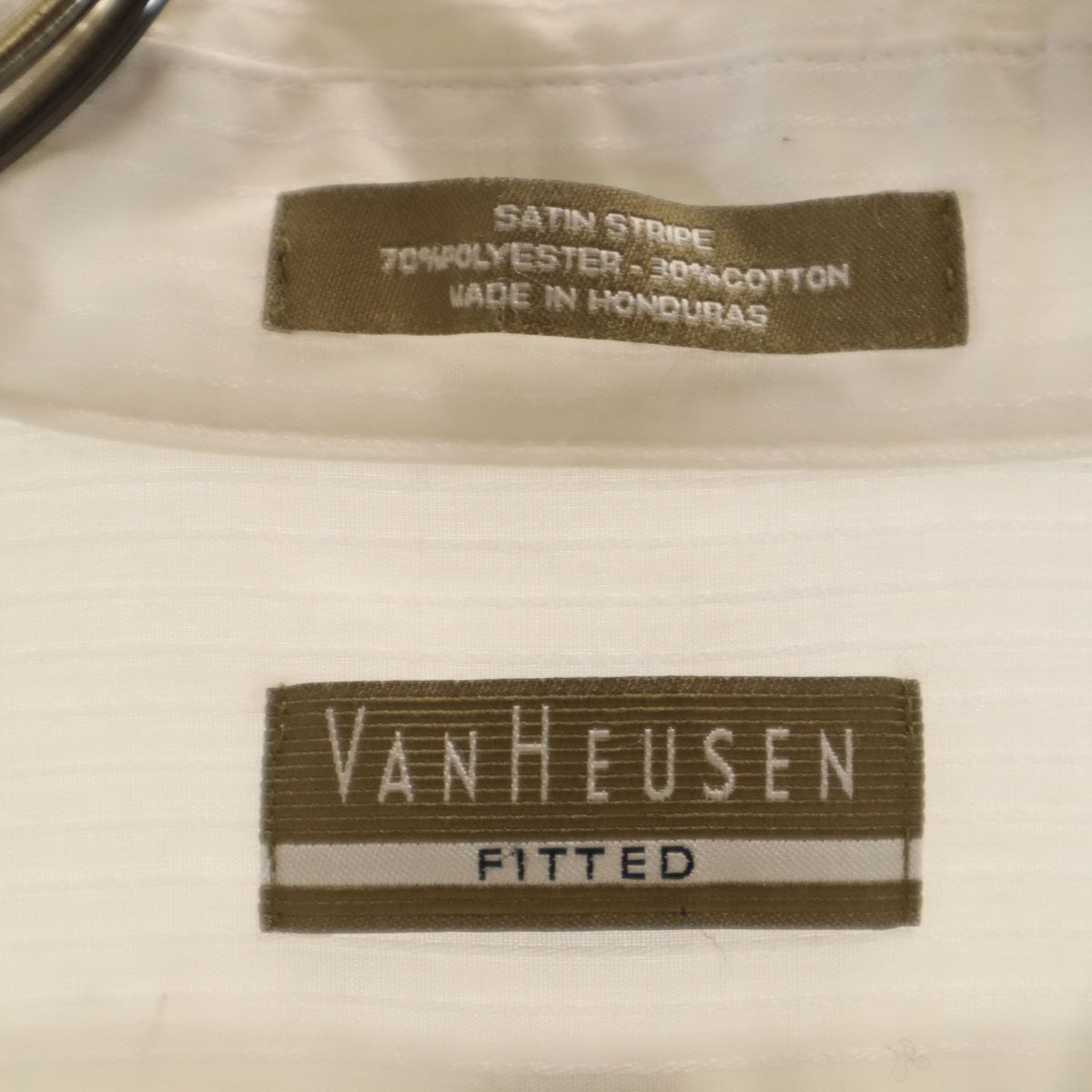 VAN HEUSEN ヴァンヒューゼン ストライプ柄 長袖 シャツ XXL ホワイト