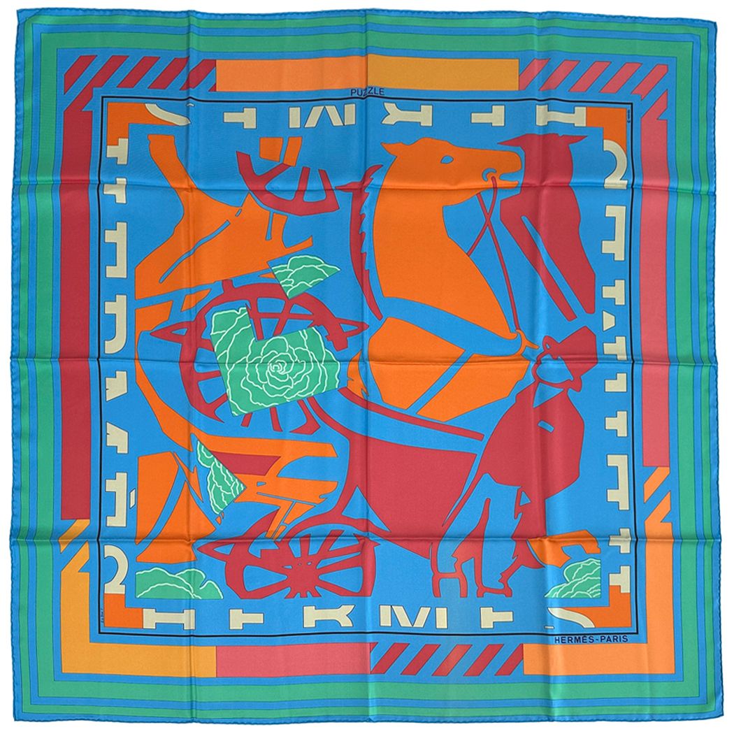 エルメス HERMES スカーフ カレ90 PUZZLE パズル レディース ブランド