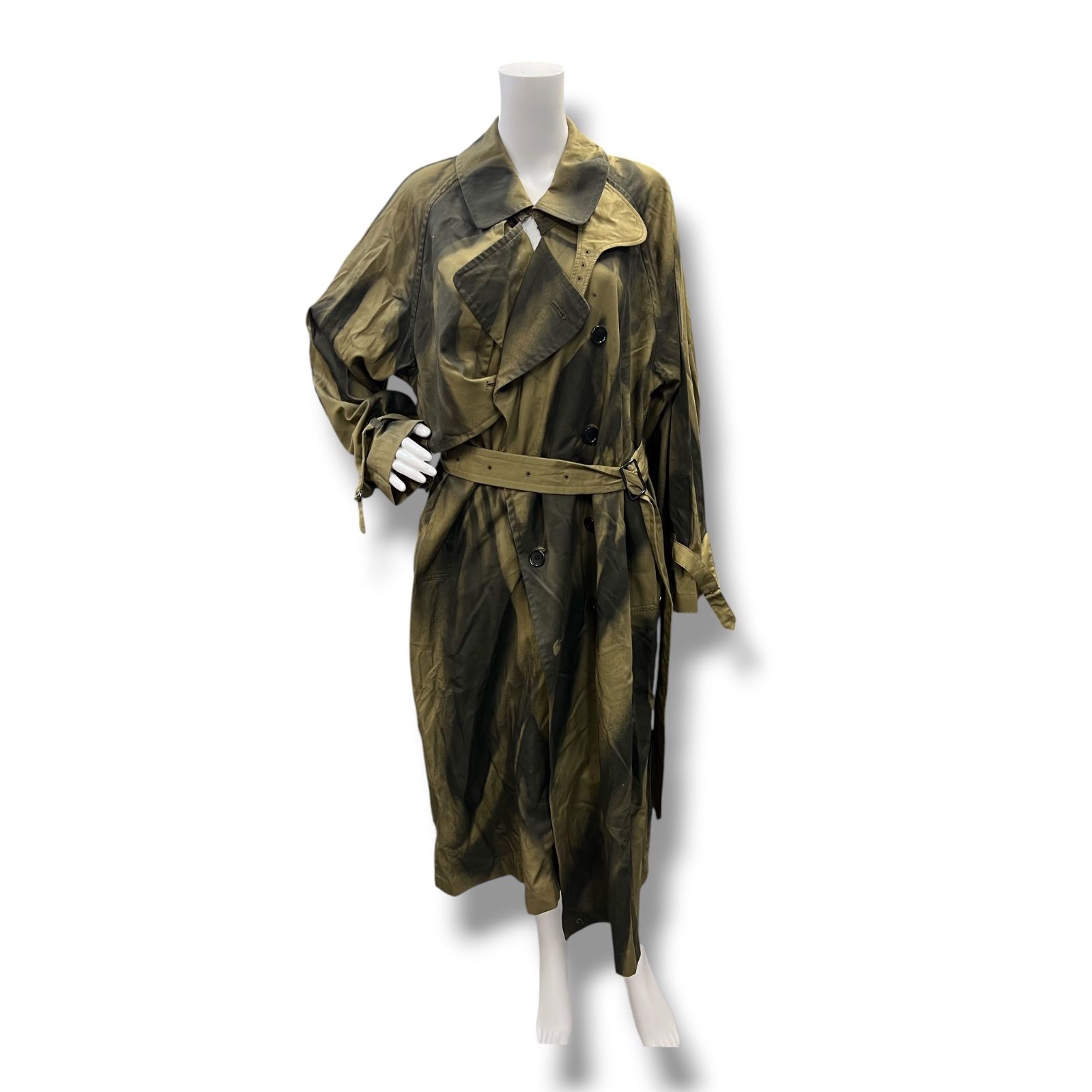 参考上代101,200円 未使用 YOKE 24SS SPRAY PRINTED TRENCH COAT スプレープリントトレンチコート ヨーク YK24SS0620C カーキ