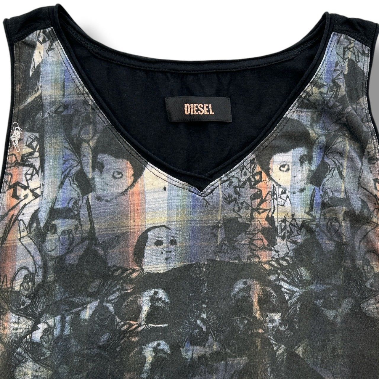 DIESEL ディーゼル アートプリントタンクトップ ノースリーブ トップス