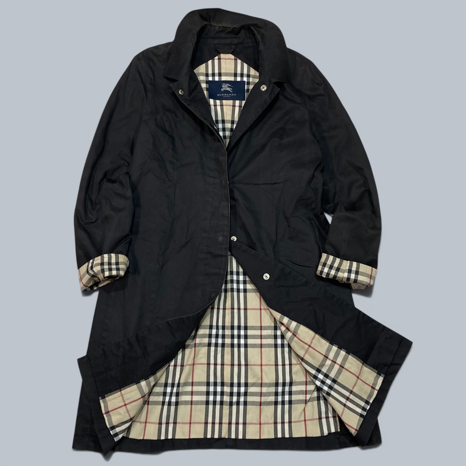BURBERRY バーバリー ロンドン ステンカラーコート ノヴァチェック ブラック KT60-WP-KG