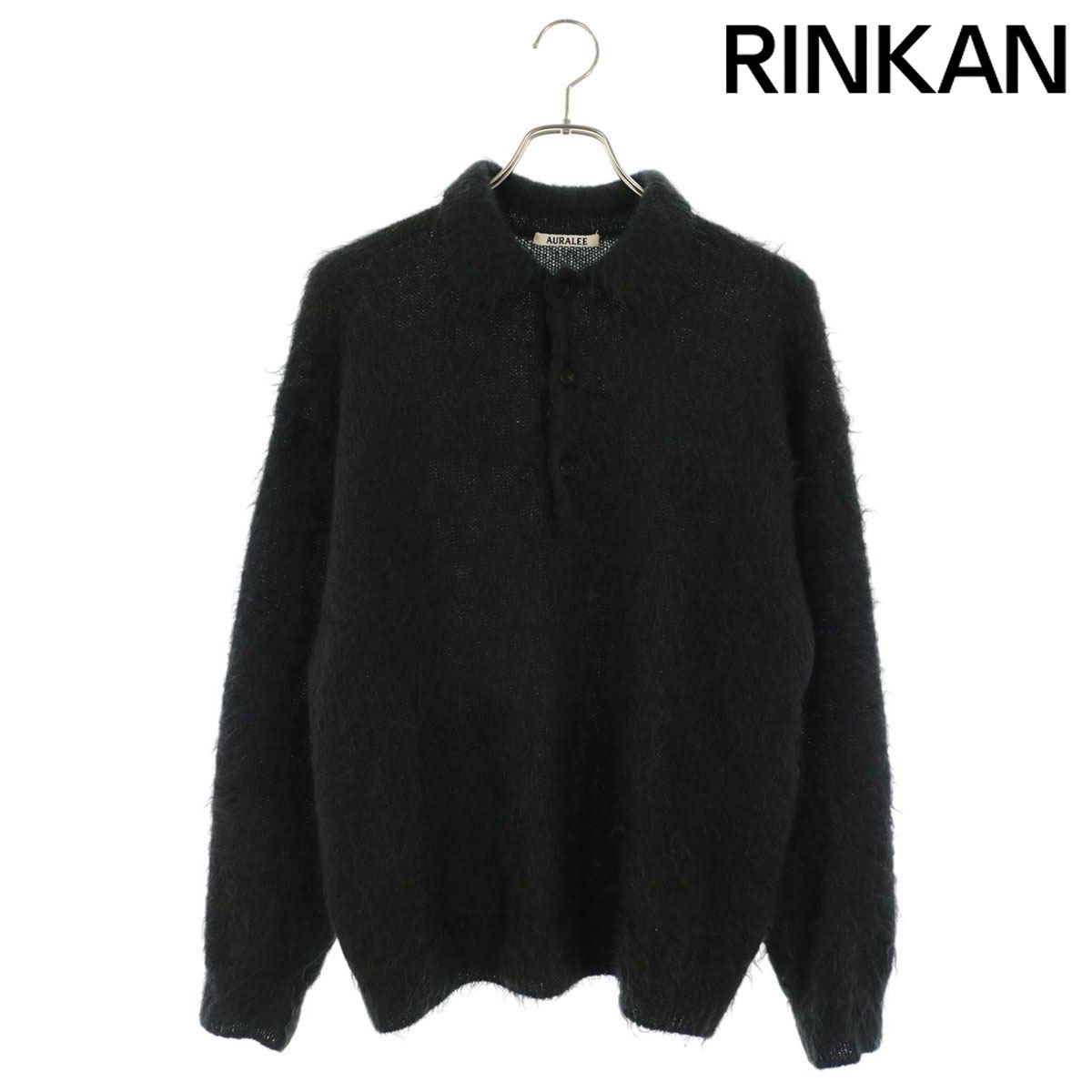 オーラリー A25AP01KM BRUSHED SUPER KID MOHAIR KNIT POLO モヘア長袖