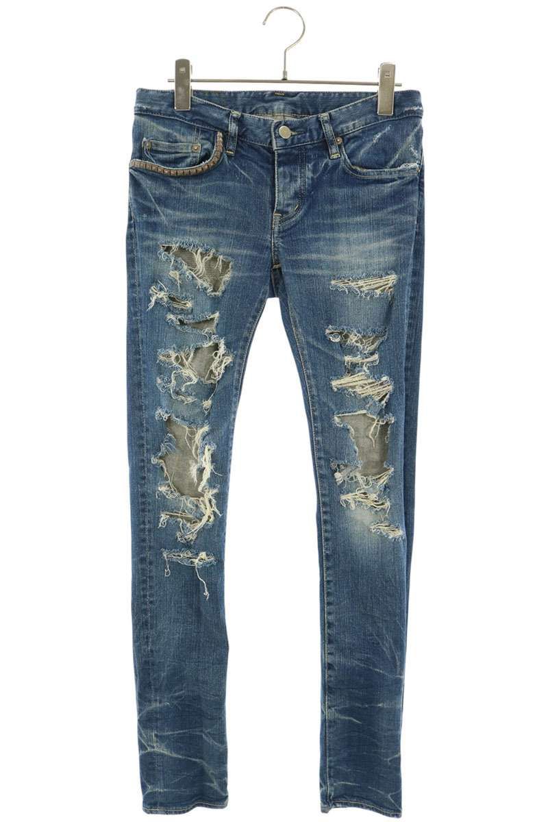 ヒステリックグラマー 12AW 0123AP09 クラッシュ加工デニムパンツ
