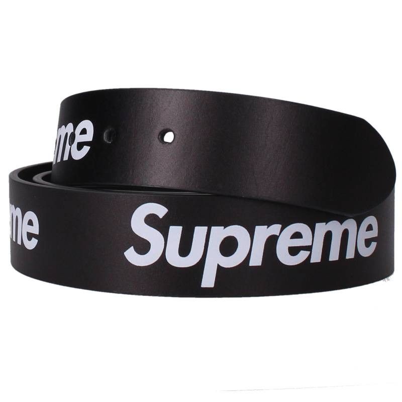 シュプリーム Repeat Leather Belt ロゴプリント リピート レザー