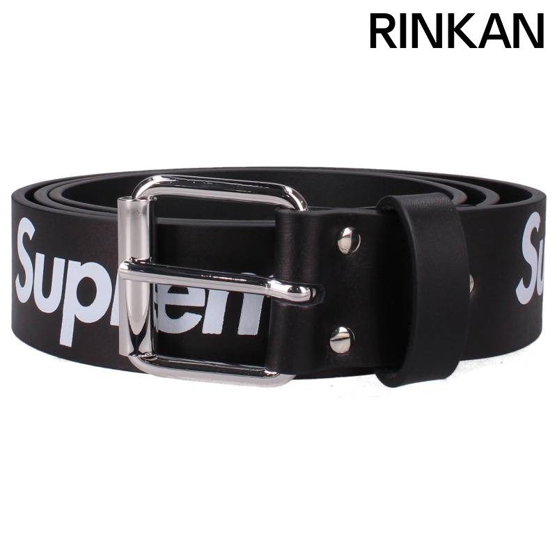 シュプリーム Repeat Leather Belt ロゴプリント リピート レザーベルト メンズ XL