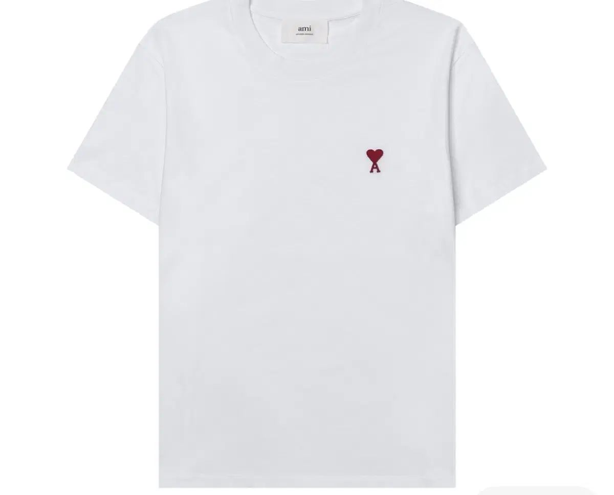 アミ スモール ハート ロゴ Tシャツ 白