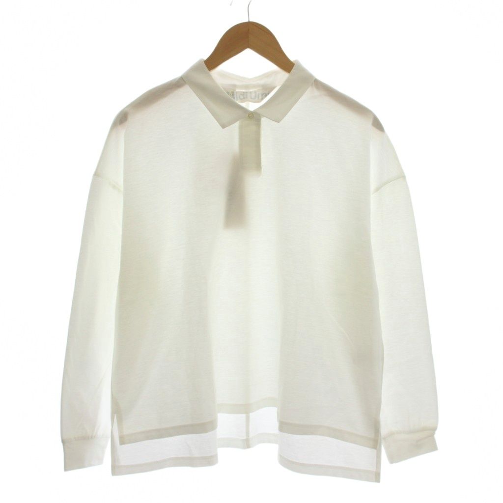 MidiUmi patterned big shirt シャツ blue, F ミディウミ ELLE Shop