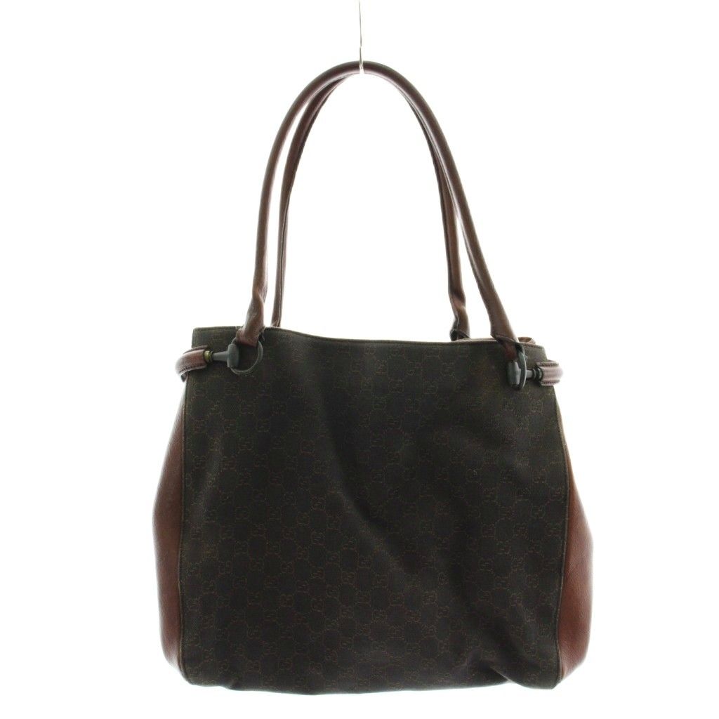 グッチ GUCCI GGキャンバス ショルダーバッグ トートバッグ レザー 茶 ブラウン 101346 /AN9 ■OH