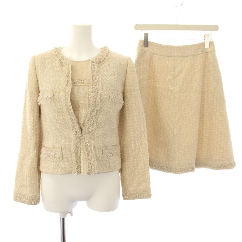 フォクシー FOXEY スーツ セットアップ 3点セット ノーカラー