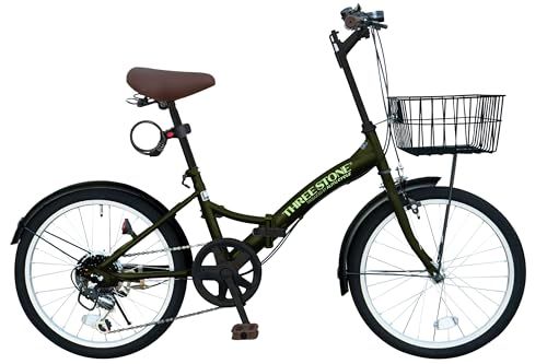 ★新品★THREE STONE 折りたたみ自転車 自転車 20インチ シマノ6段ギア カゴ ライト ワイヤーロック錠 プレゼント 通勤 通学 街乗り P-008(荷台なし)/P-008C(荷台付き) 9aafe3b4 15,829円