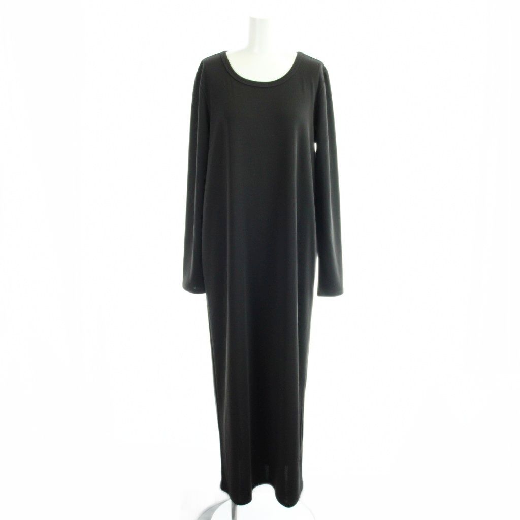 プラージュ Plage 25AW Rib ロングスリーブ ワンピース 38 黒 ブラック ラウンドネック 長袖 無地 25040922102030 /AP64