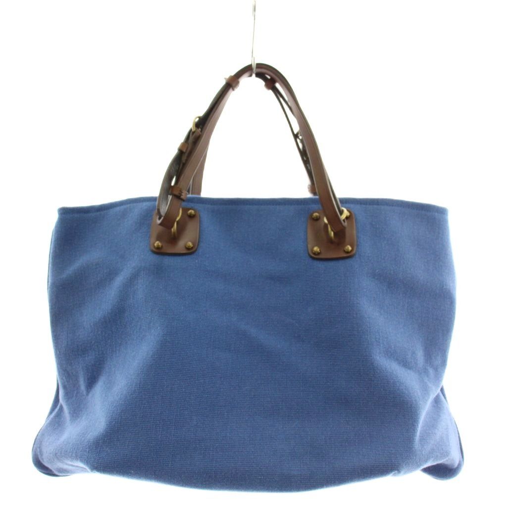 ボッテガヴェネタ BOTTEGA VENETA トートバッグ ハンドバッグ キャンバス レザー 青 ブルー /AN5 ■OH 16,488円
