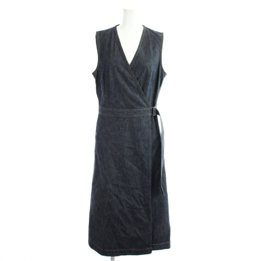 セオリー Theory MOD DENIM SL ALINE WRAP DR デニムワンピース 6 紺 ネイビー Vネック ノースリーブ 01-5105207 /AP62