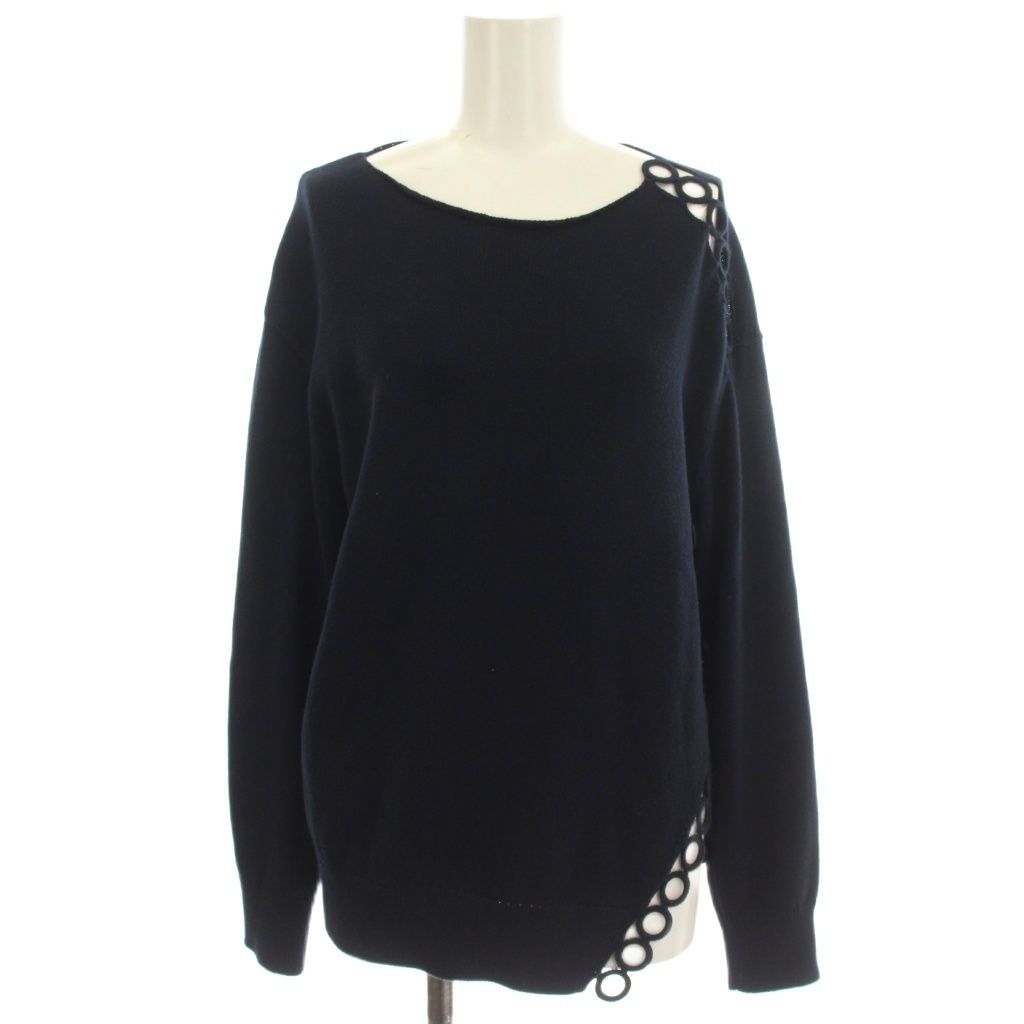 ドリスヴァンノッテン DRIES VAN NOTEN ニット サイドスリット セーター 長袖 XS ネイビー 紺 2143807 /☆G8