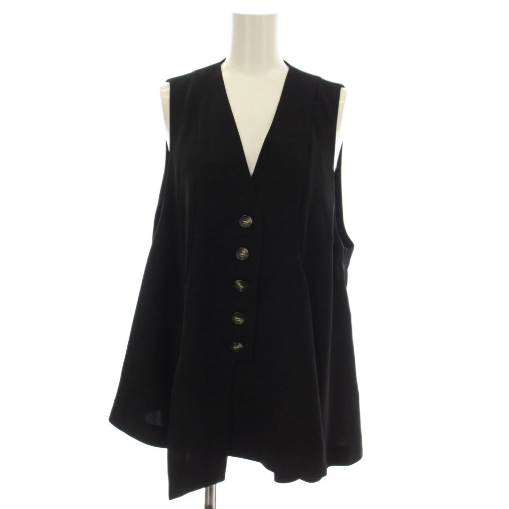 エンフォルド ENFOLD 25AW FLARE VEST ベスト ジレ 38 黒 ブラック