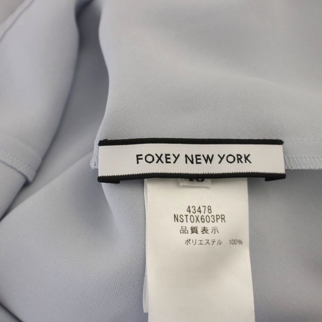 フォクシーニューヨーク FOXEY NEW YORK シャツ ブラウス 半袖 40 水色