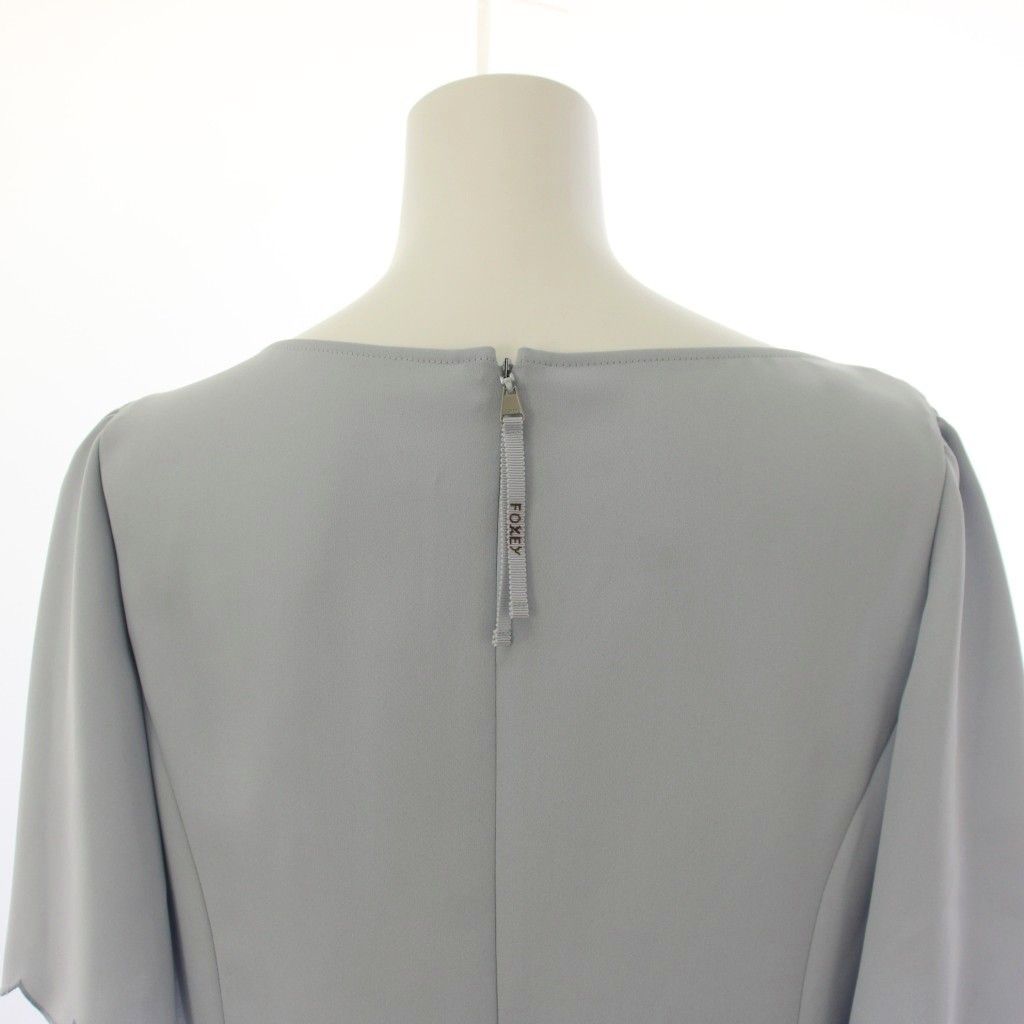 参考価格約50,600円 フォクシーニューヨーク 43478 半袖トップス 水色 フォクシーニューヨーク FOXEY NEW YORK シャツ ブラウス 半袖 40 水色