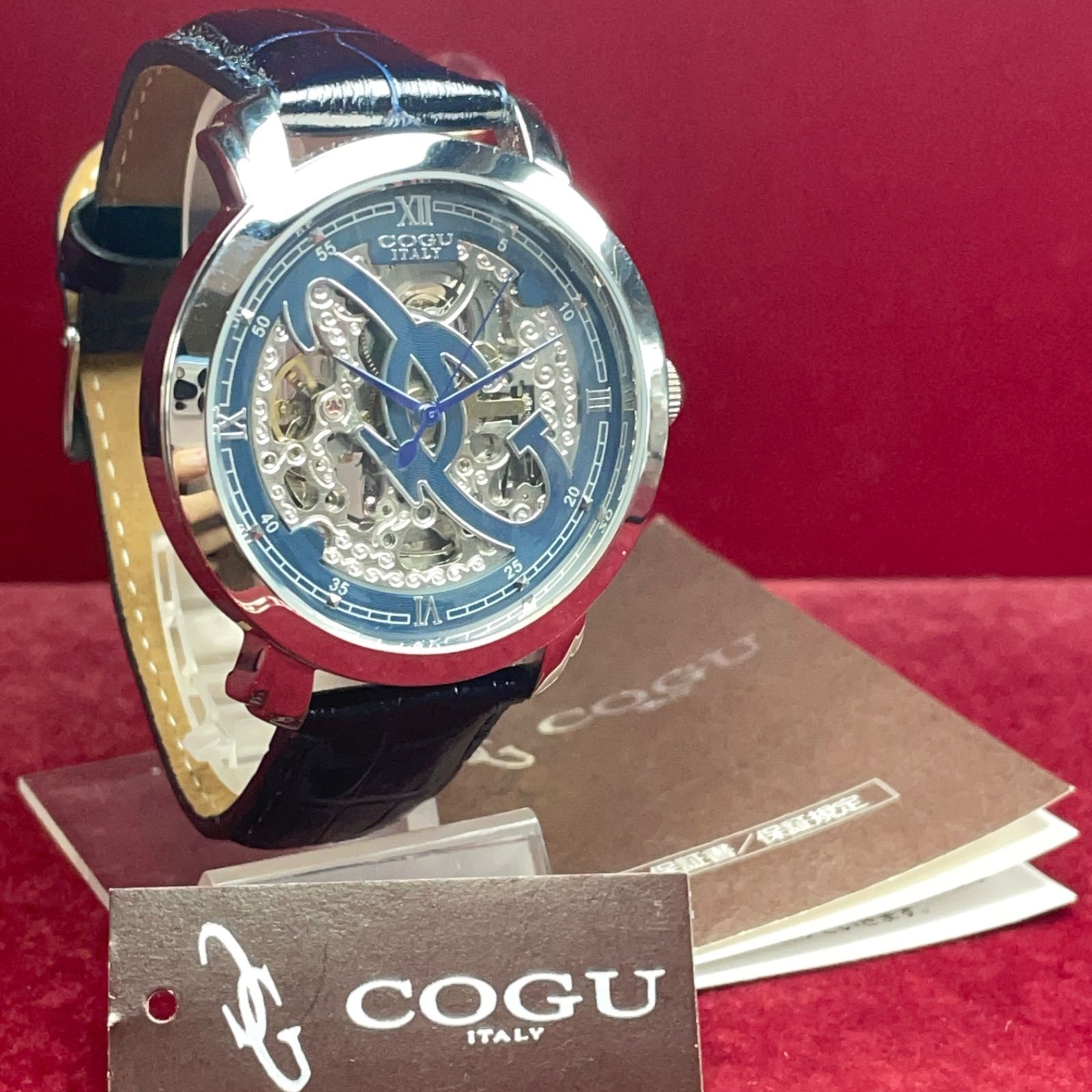 COGU コグ スケルトン 自動巻き腕時計 メンズ 裏スケルトン 機械式 