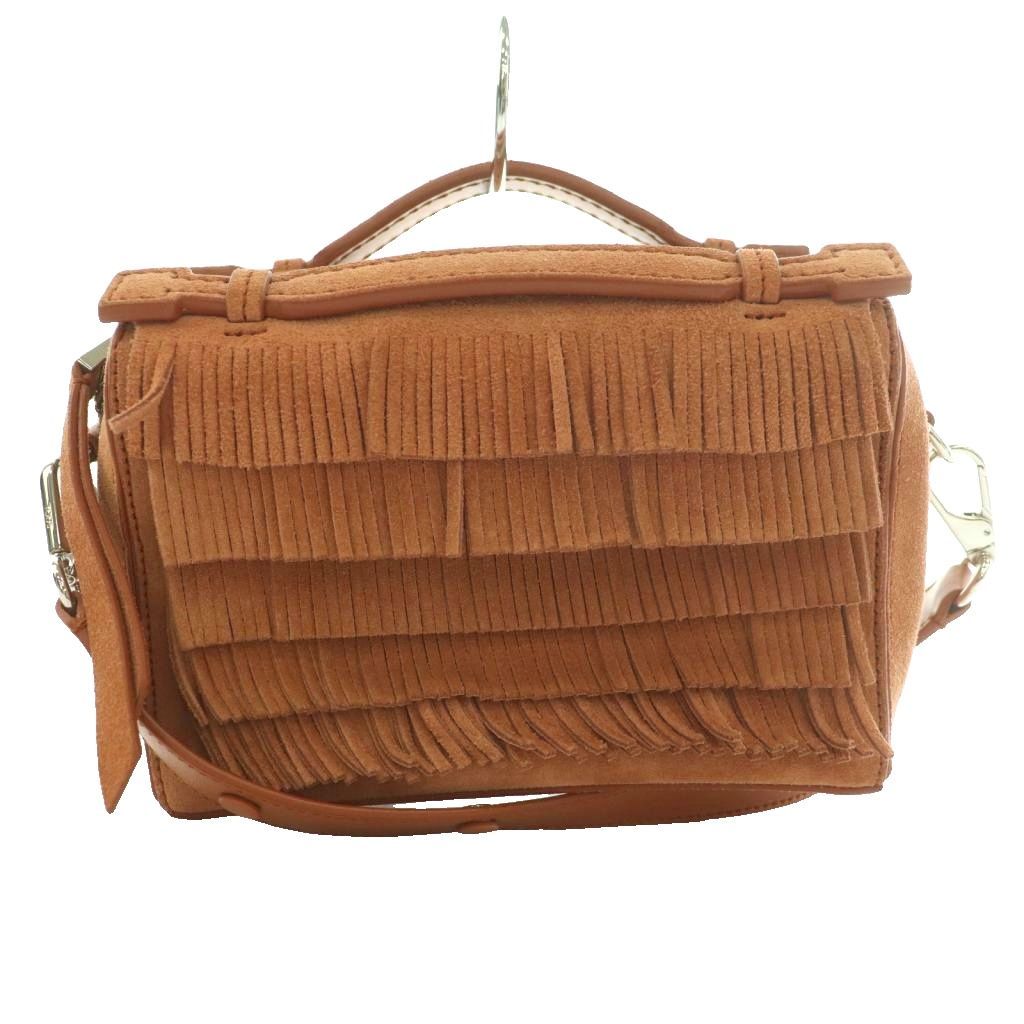 トッズ TOD'S マイクロ フリンジ スエード ショルダー Micro Fringe suede shoulder 2WAY ハンドバッグ ワンカラー テラコッタ /SS ■OS