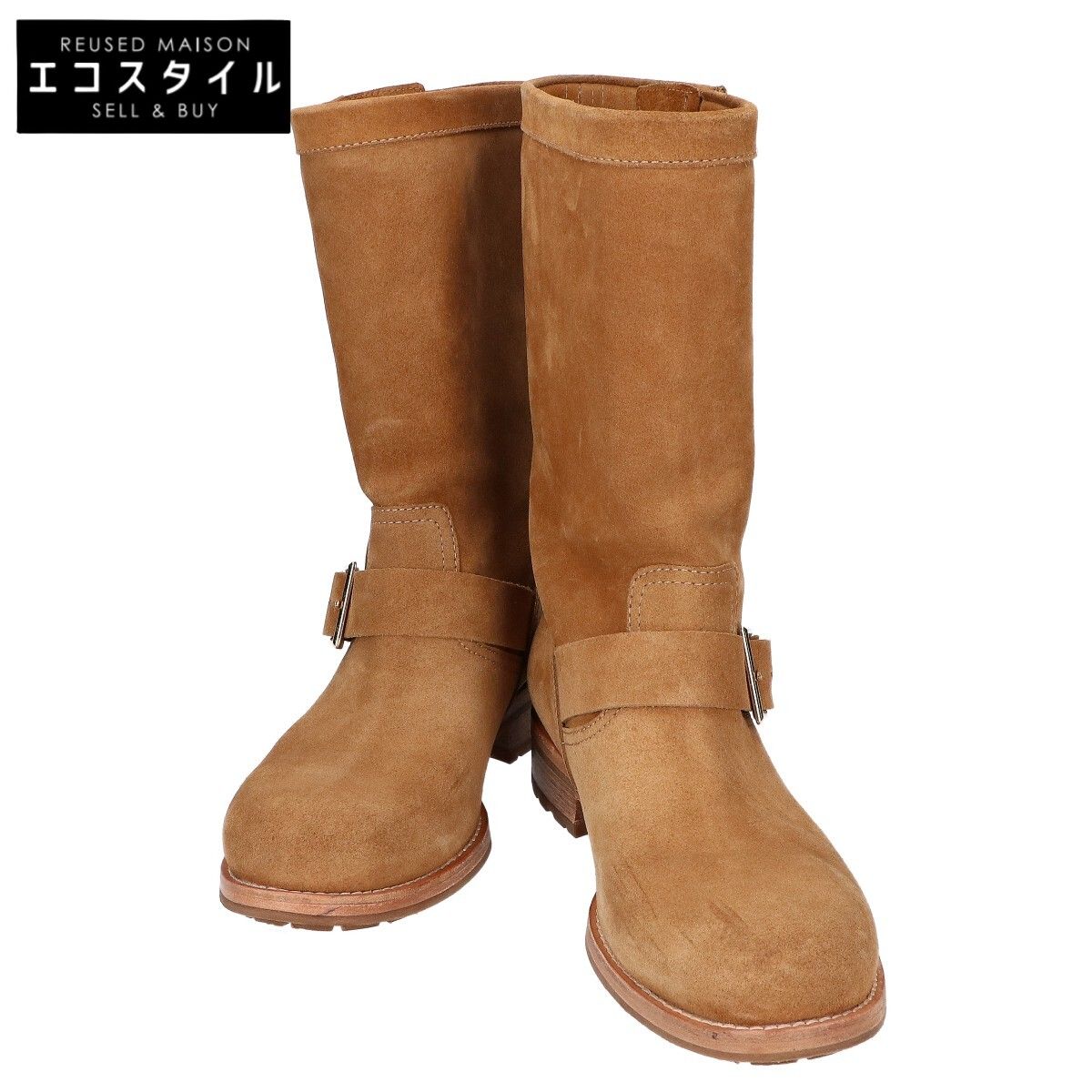 JIMMY CHOO　ジミーチュウ　114YEN スエード ベルトデザイン ブーツ　38 1/2