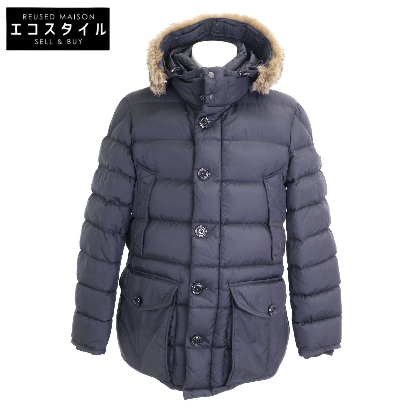 MONCLER　モンクレール　【美品】CLUNY ファー/フード付ダウンジャケット　4