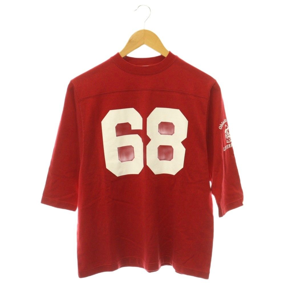 オブラダ Oblada 26SS FOOTBALL TEE Tシャツ カットソー ロゴ F 赤 白 /CX ■OS