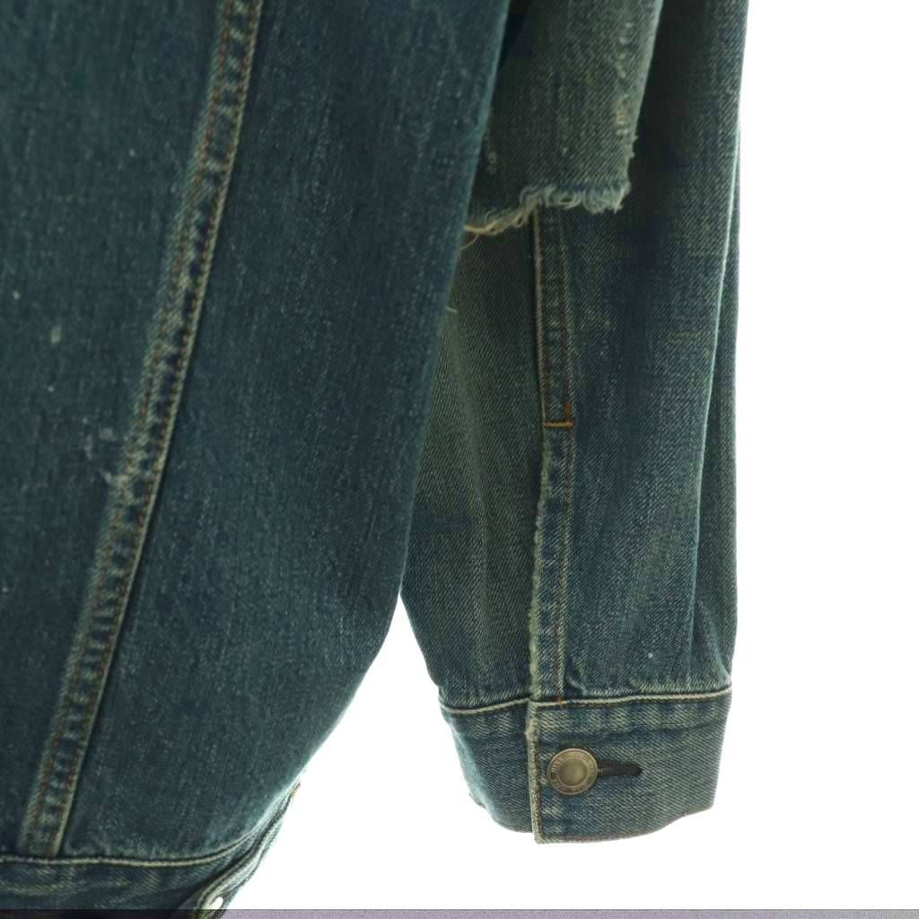ハイク HYKE BIG FIT デニムジャケット Gジャン ダメージ加工 2 ブルー