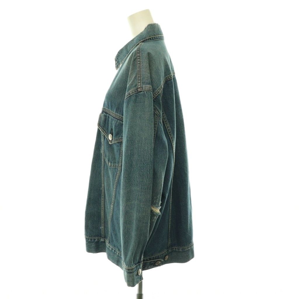 HYKE ハイク　デニムジャケット TYPE2（BIG FIT）サイズ1 ハイク HYKE BIG FIT デニムジャケット Gジャン ダメージ加工 2 ブルー