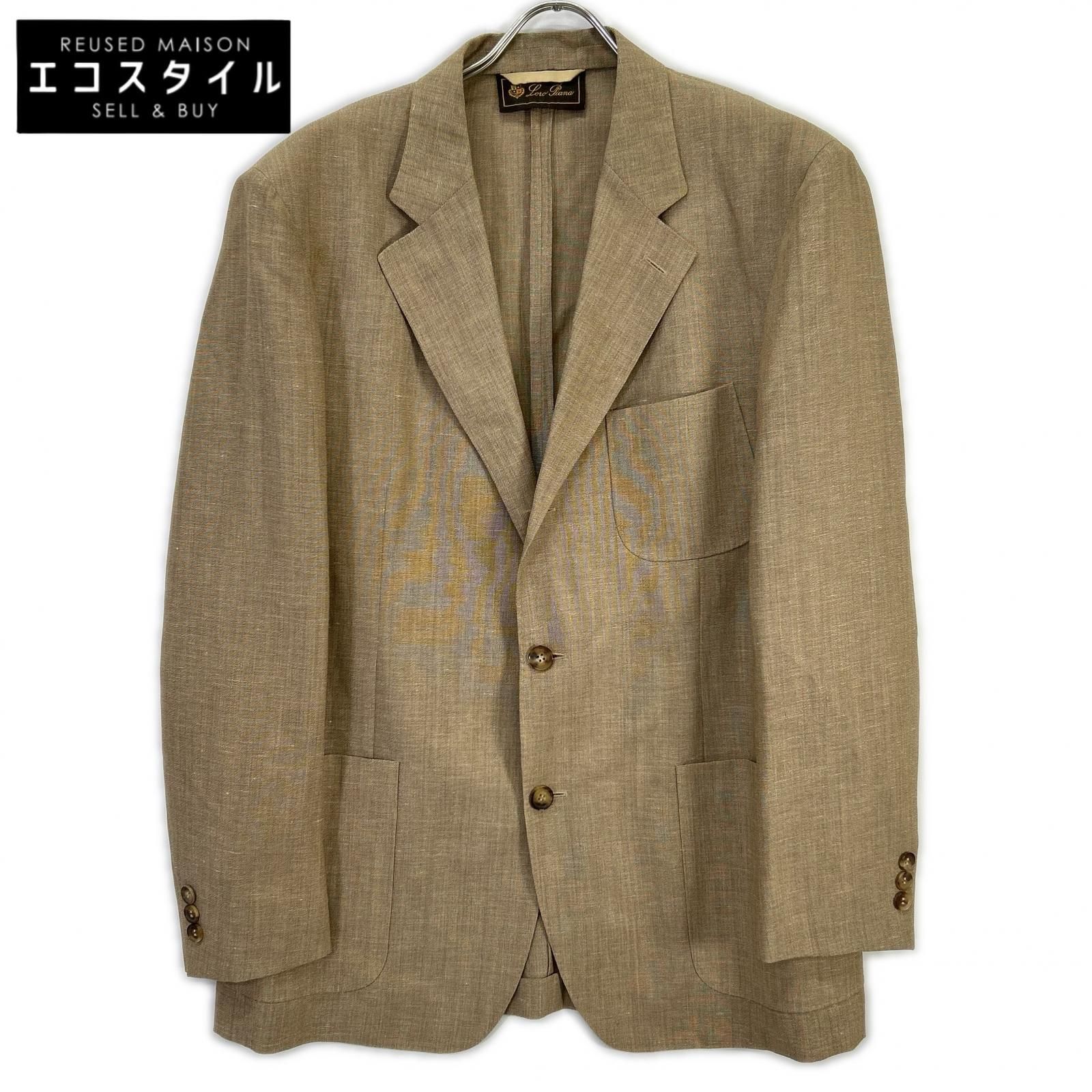 Loro Piana　ロロピアーナ　ベージュ リネンウール テーラードジャケット　48
