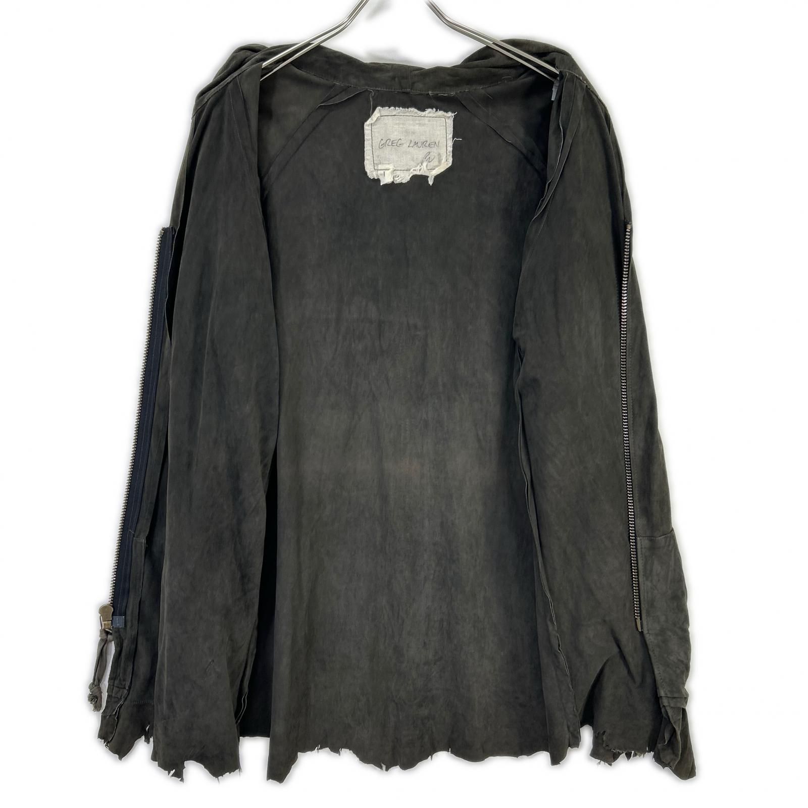 GREG LAUREN グレッグローレン　ジップフーディ GREG LAUREN グレッグローレン チャコール スエード COAL フーディ