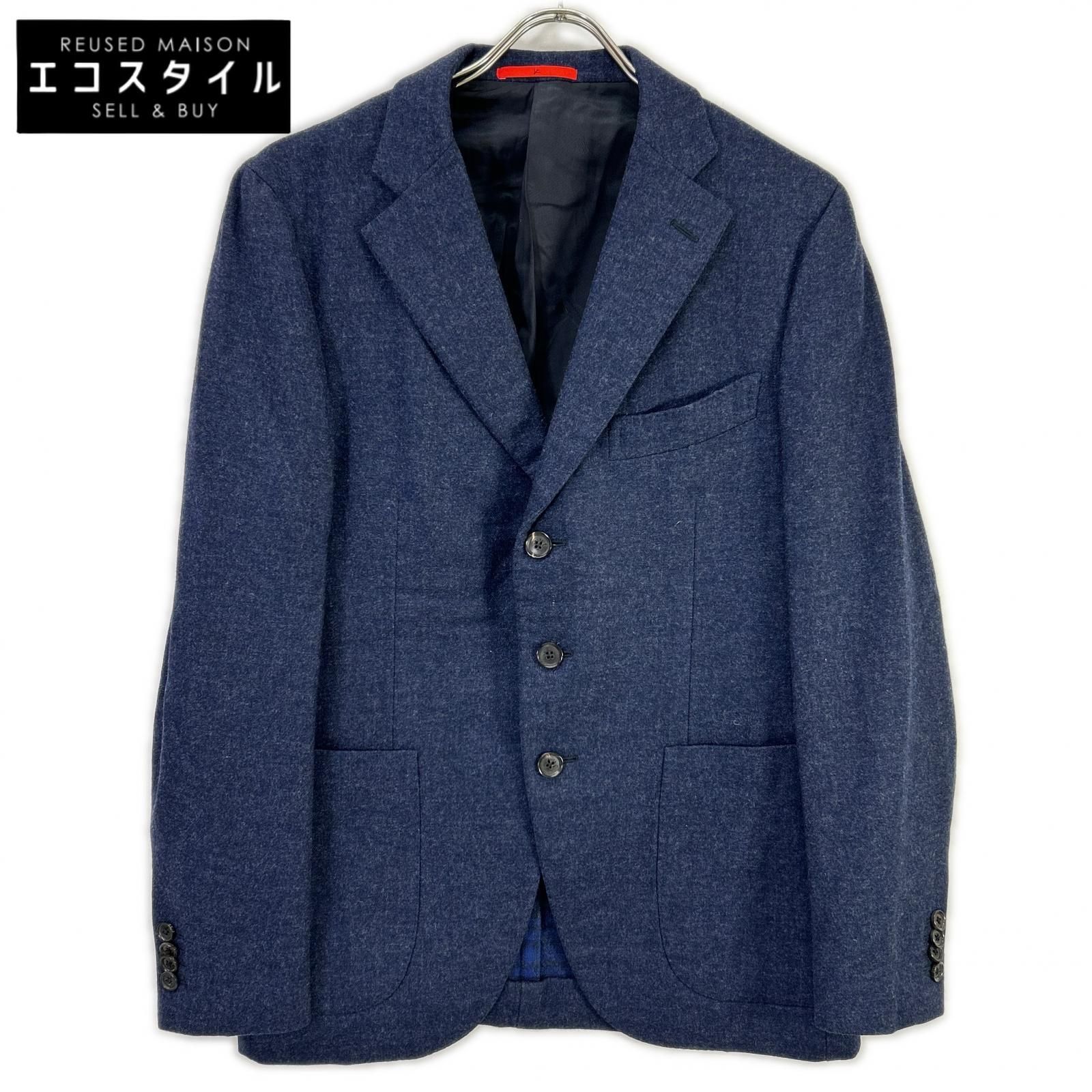 ISAIA イザイア セットアップ ジャケット パンツ ウール ネイビー L相当 ISAIA イザイア SAILOR ウールカシミヤ ネイビー ノッチドラペル