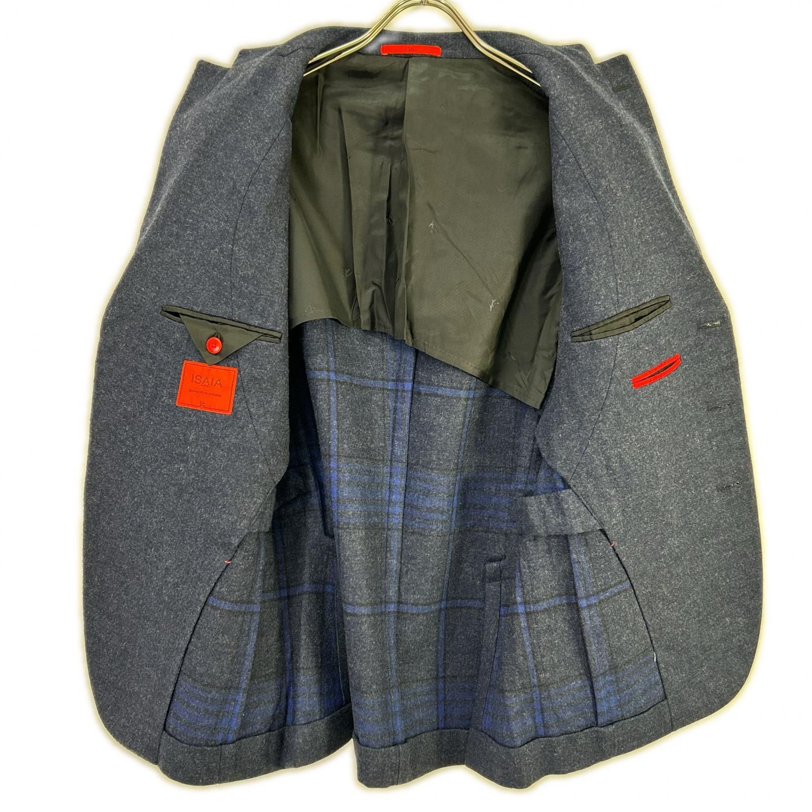 ISAIA イザイア SAILOR ウールカシミヤ ネイビー ノッチドラペル シングルジャケット 48 ISAIA イザイア SAILOR ウールカシミヤ ネイビー ノッチドラペル